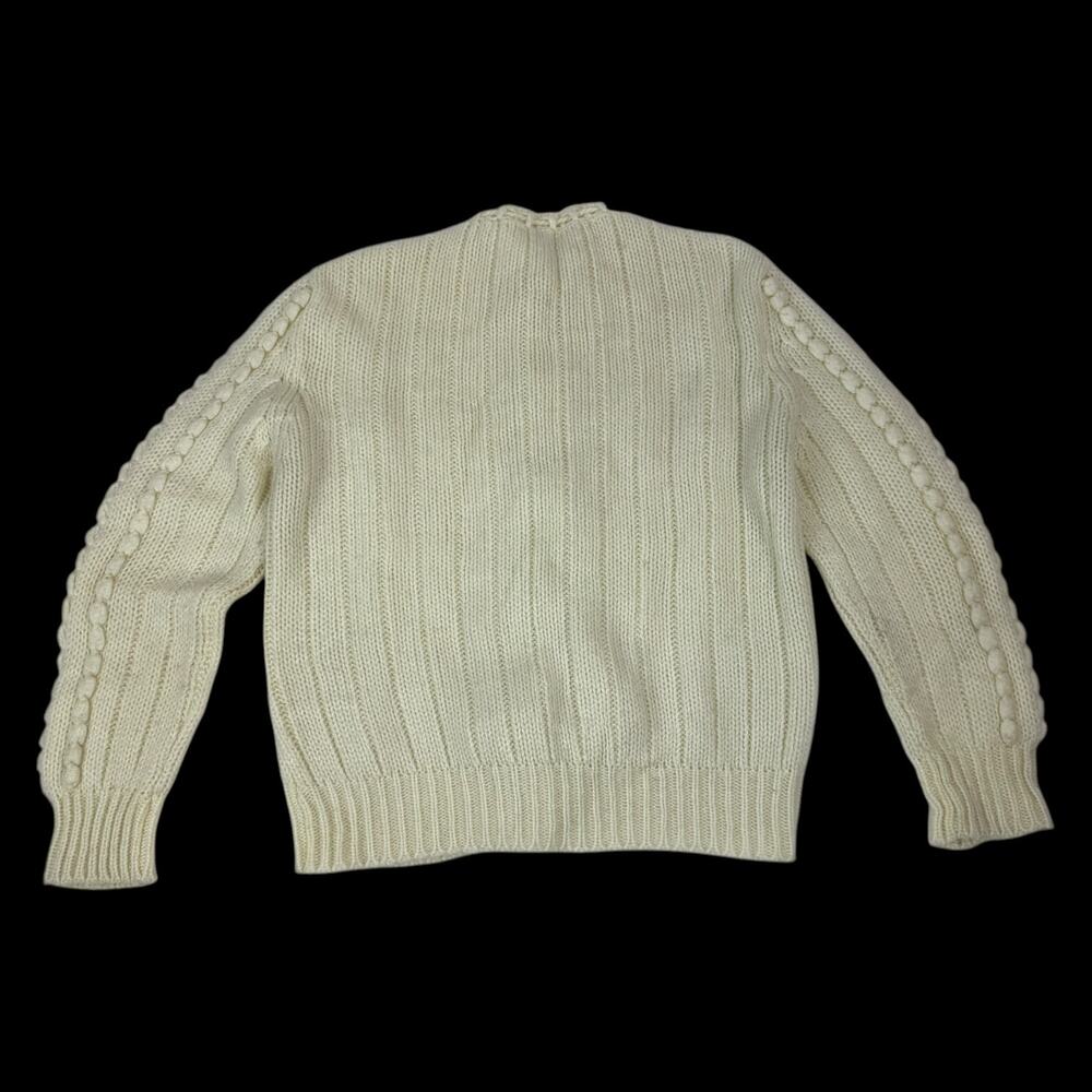 1970's cream cable knit cardigan with tassels - Picture 14 of 17
